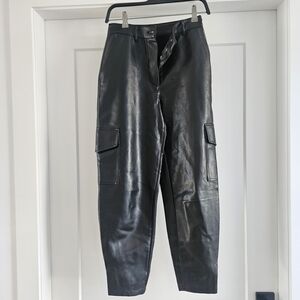 Wilfred Black Straight Leg Leather Pants